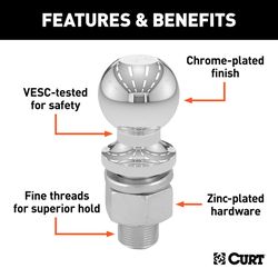 CURT 3500 lb. cap. 1.88 in. Hitch Ball