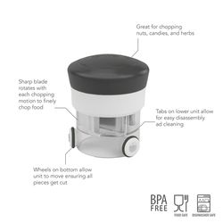 Tovolo Plastic/Stainless Steel Chop N Spin Mini Chopper