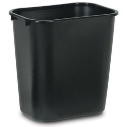 Rubbermaid 7 gal Black Plastic Open Top Wastebasket