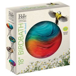 Regal Art & Gift Multicolored Glass/Metal 23 in. Bird Bath with Stand