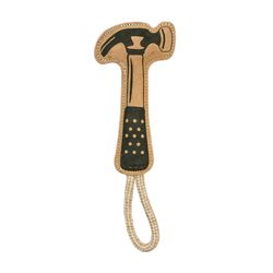 Territory For Dog Black/Natural Leather Hammer Tug Squeak Dog Toy All Pet Sizes 1