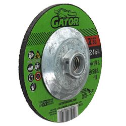 Gator 4-1/2 in. D X 5/8-11 in. X 1/4 in. thick Metal Grinding Wheel 1 pc