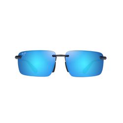 Maui Jim Laulima Asian Fit Sunglasses Men's Shiny Black w/Blue Frame Blue Hawaii Lens Polarized