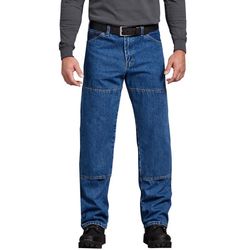 Dickies Men's Denim Double Knee Jeans Stonewashed Indigo Blue 34x30 5 pocket 1 pk