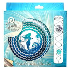 Spinfinity Designs Multi-color Stainless Steel 6.5 in. Mermaid Mini Set Outdoor Spinner