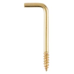 Ace Small Polished Brass Green Brass 1.375 in. L Square Bend Screw Hook 5 lb 5 pk