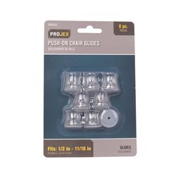 Projex Gray 1 in. Push-On Polymer Chair Glide 8 pk