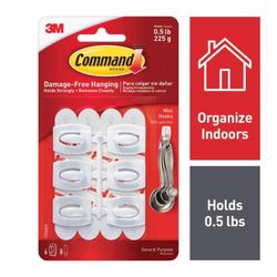 3M Command Mini Plastic Hook 1.08 in. L 6 pk