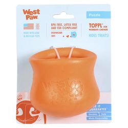 West Paw Zogoflex For Dog Orange Plastic Toppl Pet Toy Large 1 pk
