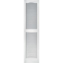Builders Edge 60 in. H X 14.5 in. W White Louvered Vinyl Shutter 2 pk