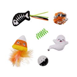Pet Shop by Fringe Studio Multicolored Plush Sweet Treats Spooky Feat Cat Toy