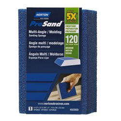 Norton ProSand 4.5 in. L X 3.6875 in. W X 1 in. 120 Grit Medium Multi-Angle Sanding Sponge