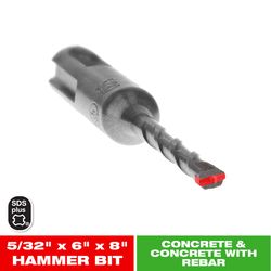 Diablo 5/32 in. X 8 in. L Carbide Tipped 2-Cutter Hammer Drill Bit SDS-Plus Shank 1 pk