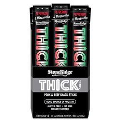 StoneRidge Wholesale Thick Stick Peperoni Mozzarella Meat Sticks 1.5 oz Shrink Wrapped