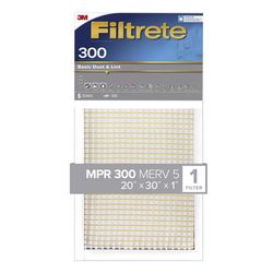 Filtrete 20 in. W X 30 in. H X 1 in. 300 MPR Pleated Filter Dust 1 pk