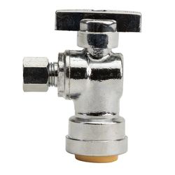 QuickFitting 1/4 in. Push-Fit in. Chrome Plated Angle Stop Valve
