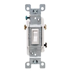 Leviton 15 amps Three Pole Toggle AC Quiet Switch White 6 pk