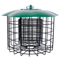 Backyard Essentials Woodpecker Metal Cage Double Suet Bird Feeder