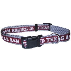 Pets First Team Colors Texas A&M University Nylon Dog Collar Medium