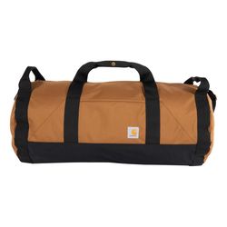 Carhartt Rain Defender Brown Classic Round Duffle Bag 27 in. H X 14 in. W