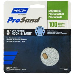 Norton ProSand 5 in. Ceramic Alumina Hook and Loop Sanding Disc 100 Grit Medium 3 pk