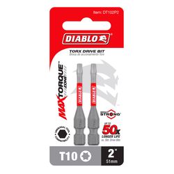 Diablo Torx 2 in. L #10 Driver Bit 2 pc