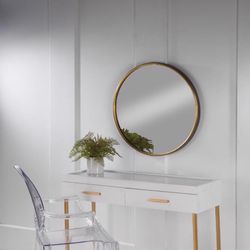 Tripar 1.7 in. H X 26 in. W Antique Gold Metal Wall Mirror
