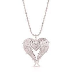 Montana Silversmiths Women's Angel Heart Silver Necklace Water Resistant