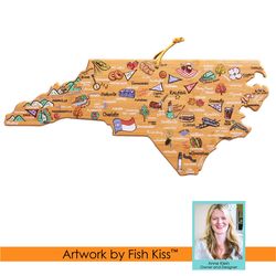 Totally Bamboo Fish Kiss 18 in. L X 8 in. W X 0.63 in. Bamboo North Carolina Serving & Cutting Board