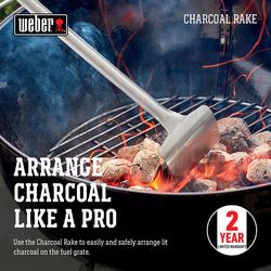 Weber Stainless Steel Charcoal Rake 1.9 in. L X 3.9 in. W For Weber
