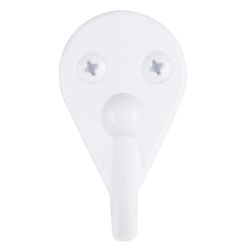 Ace 1-3/4 in. L White Metal Medium Single Garment Hook 2 pk