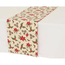 Decoris Home Textiles Poinsettia Runner Table Decor