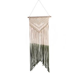 Primitive Planters 30 in. H X 30 in. L Natrural/Olive Cotton Wall Hanging