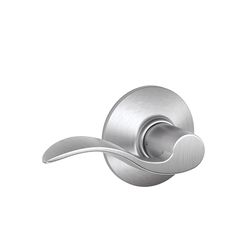 Schlage F Series Accent Satin Chrome Passage Lever 1-3/4 in.