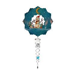 Spinfinity Designs Blue Stainless Steel 14 in. Snowman Wind Spinner