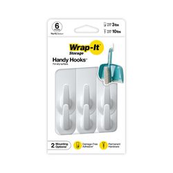 Wrap-It Medium Plastic Hook 6 pk