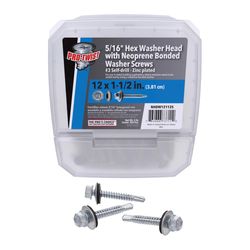 Grip-Rite Pro-Twist No. 12 Sizes X 1-1/2 in. L Hex Hex Head Screws w/Washers 5 lb