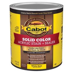 Cabot Solid Color Acrylic Stain & Sealer Solid Tintable White Base Water-Based Acrylic Deck Stain 1