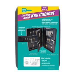 Lucky Line Black Steel Key Cabinet 12 in. 9.5 in. 3 in.