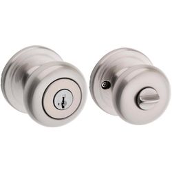 Kwikset Juno Signature Series Traditional Satin Nickel Entry Door Knob KW1 1-3/4 in.