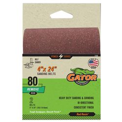 Gator 24 in. L X 4 in. W Aluminum Oxide Sanding Belt 80 Grit Medium 2 pc