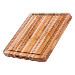 TeakHaus 16 in. L X 12 in. W X 2 in. Teak Wood Carving Board