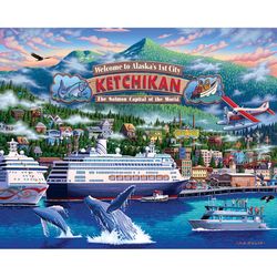 Boardwalk Iconic Places Ketchikan Jigsaw Puzzle Multicolored 500 pc