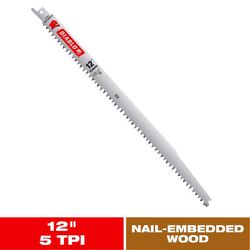 Diablo 12 in. Bi-Metal Pruning Reciprocating Saw Blade 5 TPI 1 pc