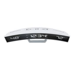 La Crosse Technology 9.84 in. White Mirror Alarm Clock LED Battery Operated