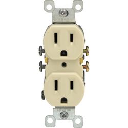 Leviton 15 amps 125 V Duplex Ivory Outlet 5-15R 1 pk