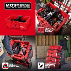 Milwaukee PACKOUT 6.63 in. H X 18.625 in. D Crate Modular System Black/Red