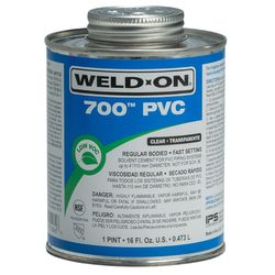 Weld-On 700 Clear Solvent Cement For PVC 16 oz