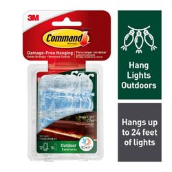 3M Command Small Plastic Light Clips 1.33 in. L 12 pk
