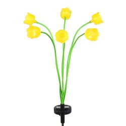 Exhart Yellow Metal/Plastic 27 in. H Flower Spray Solar Garden Stake